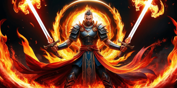 Flames of Duality: Unleashing the Swordsman’s Fiery Transformation