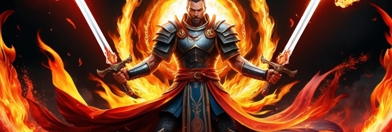 Flames of Duality: Unleashing the Swordsman’s Fiery Transformation