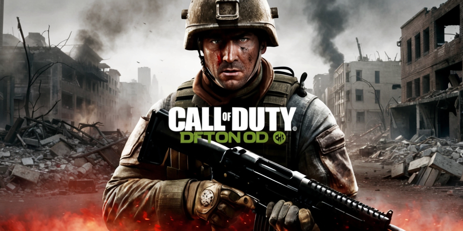 A visually striking image depicting a pivotal moment from the Call of Duty game, with a soldier in the foreground, having a determined expression, strong facial features, and a rugged appearance, wearing a mix of military gear and holding a weapon, set against a backdrop of a war-torn cityscape with destroyed buildings, rubble, and smoke, in a realistic style with a focus on earthy tones, shades of brown, grey, and black, with accents of red and orange to convey a sense of urgency and chaos, the composition is dynamic, with the soldier positioned in the center, and the background blurred slightly to emphasize the subject, the overall mood is intense and dramatic, capturing the essence of the game's fast-paced action and thrilling gameplay.